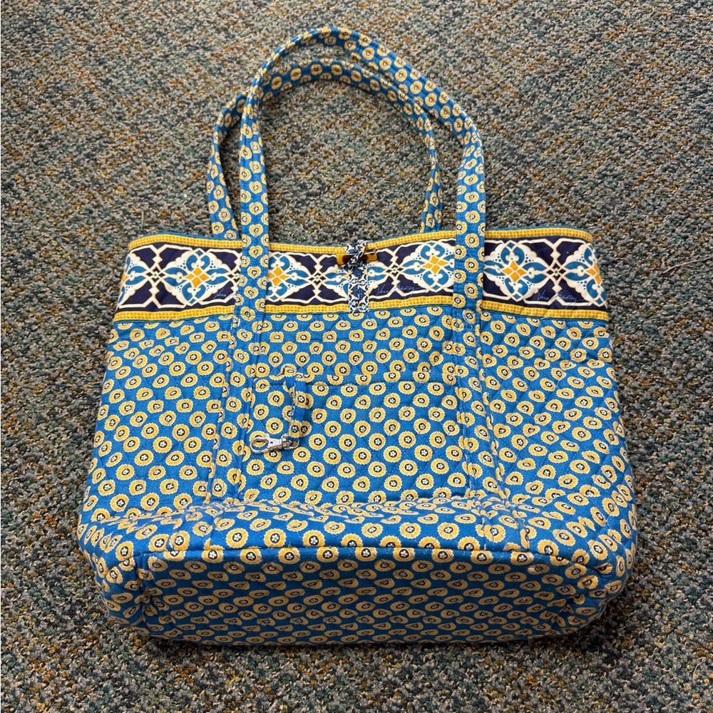 Vera Bradley Blue and Yellow Geometric Tote